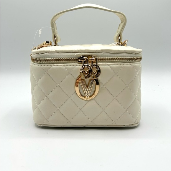 Valentino Orlandi Handbags - Valentino Orlandi Cream Quilted Vanity Handbag